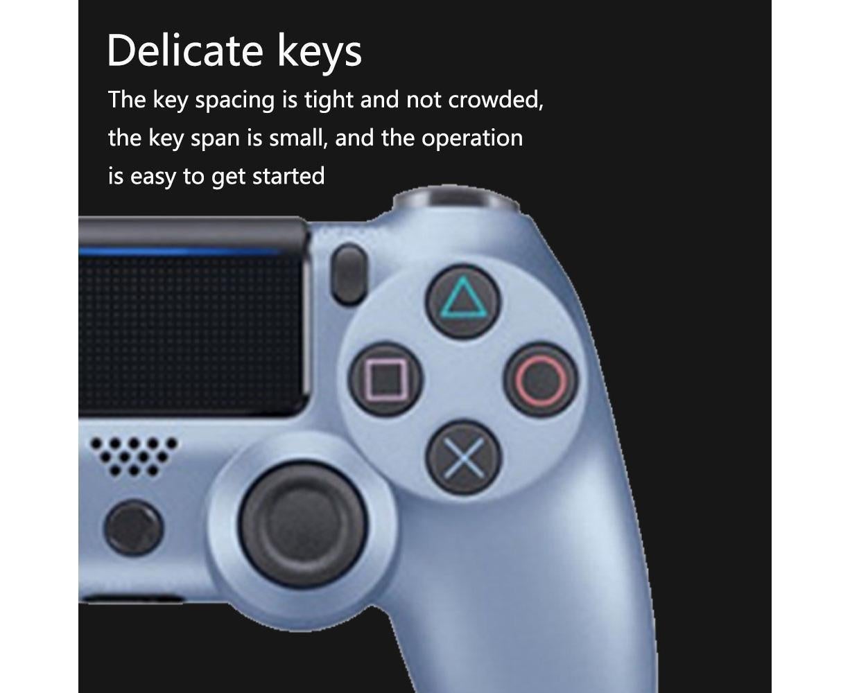 Wireless Game Controller Ps4 Controller Bluetooth Dual Head Head Handle Joystick Game Pad For The Game Console 4 - Titanium blue