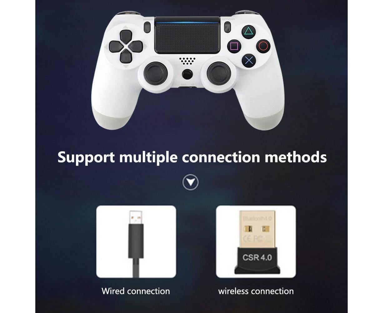 Wireless Game Controller Ps4 Controller Bluetooth Dual Head Head Handle Joystick Game Pad For The Game Console 4 - White