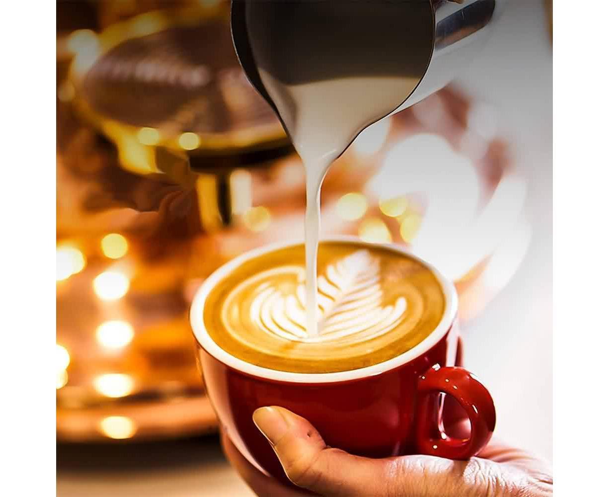 600ml Milk Frothing Thermometer Espresso Coffee Pitcher Stainless Steel Jug