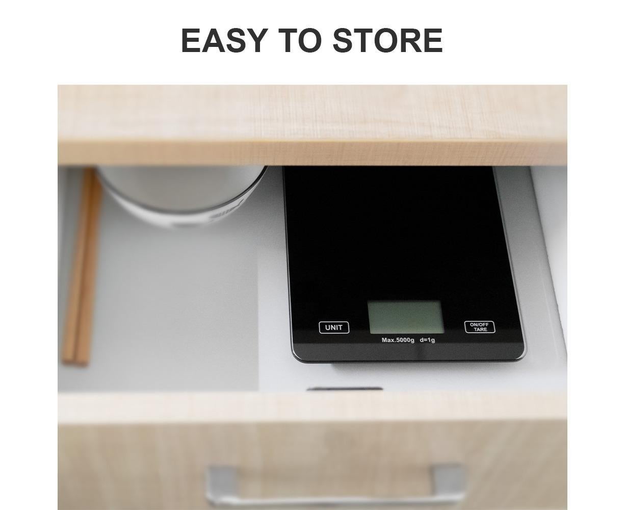 Digital Kitchen Scale Food Scale USB Rechargeable Weight Grams Ounces Tempered Glass Scale for Baking Cooking