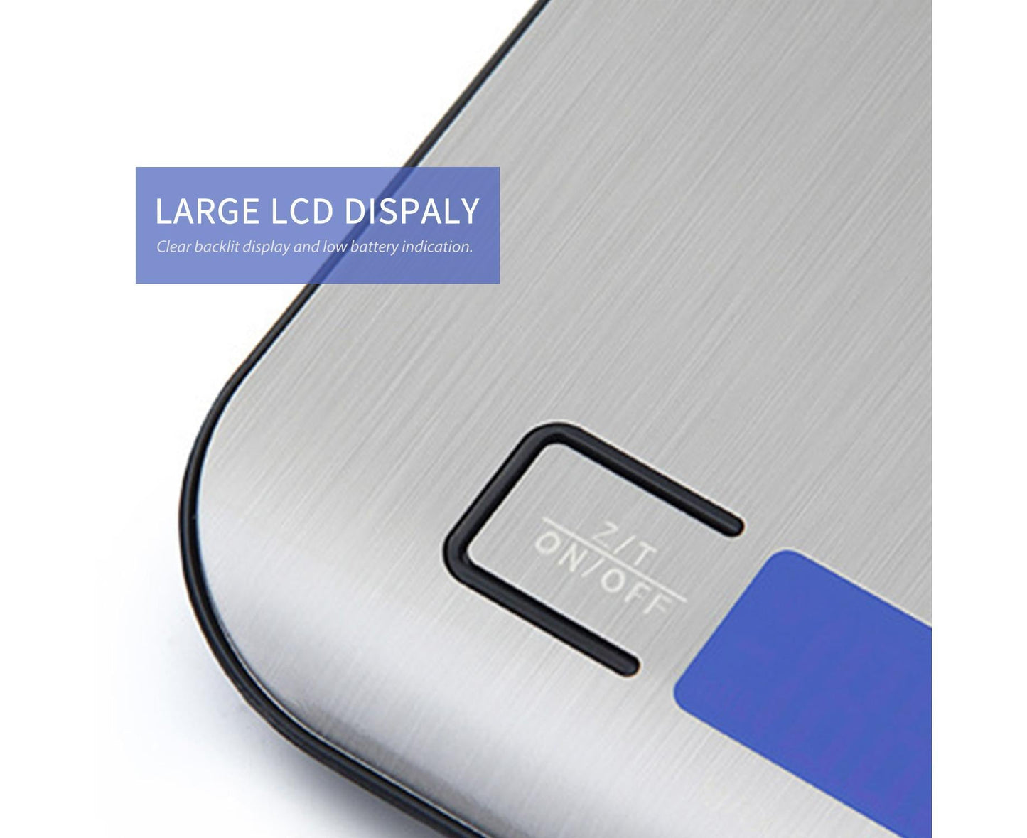 22lb Food Scale Digital Kitchen Scale LCD Display Scale Weight KG G oz ml and lb for Baking and Cooking Stainless Steel Portable Food Scale