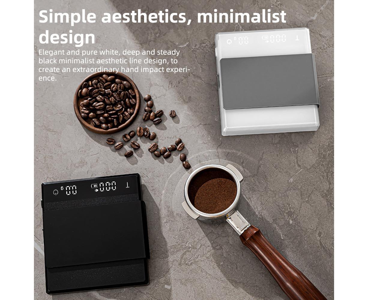 Mini Coffee Scale with Timer, 2kg/0.1g Accurate 3 Modes Type-C Rechargeable Portable Digital Scale for Espresso and Pour Over Coffee with