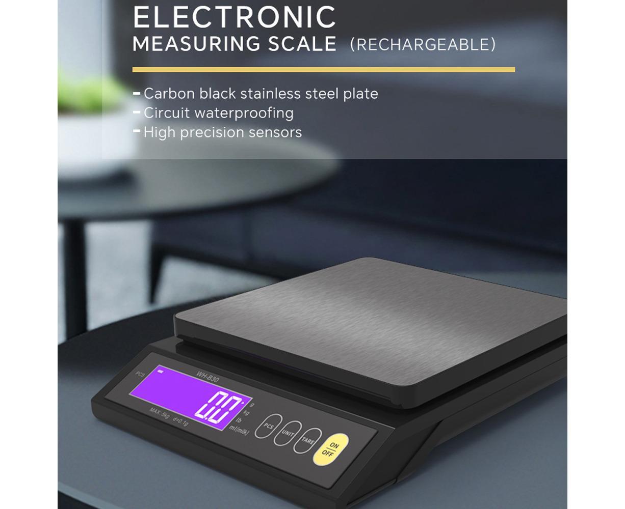Rechargeable Baking Electric Scale IP67 Waterproof High Accurate Kitchen Scale with Counting Tare Zeroing Auto Power Off Unit Conversion