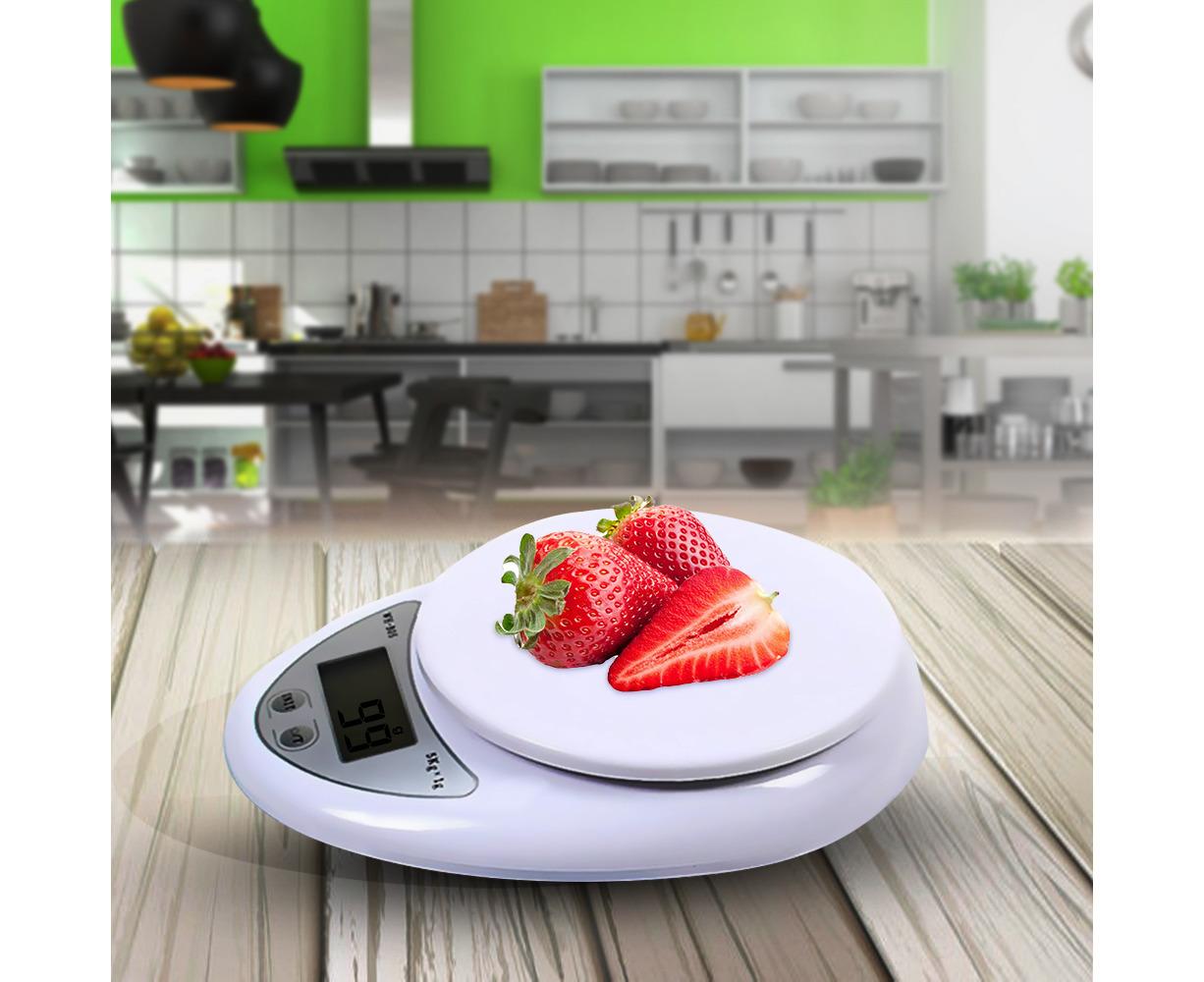 5KG/1g Digital Kitchen Food Scale for Cooking Barking Grams Ounces Pound Kilogram Units Switchable 120s Shutdown Automatically