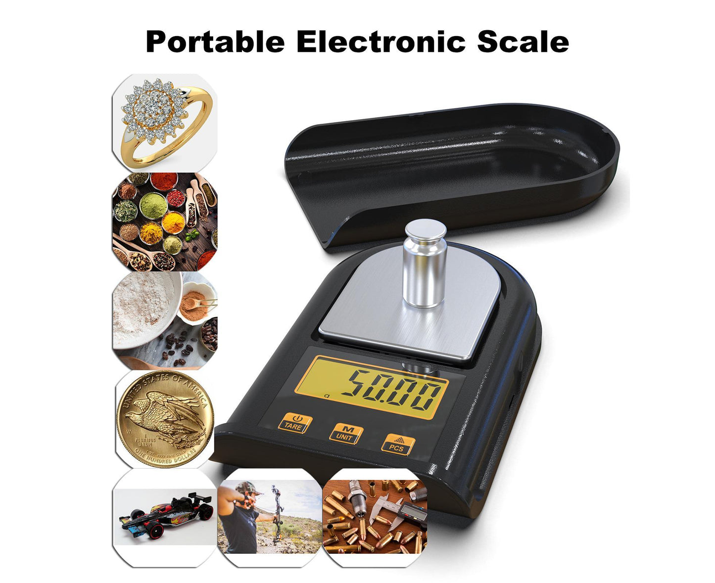 Electronic Kitchen Scale 500g/0.01g Palm Scales with Cal Weight High Precision Pocket Scales Portable Electronic Scales for Flour Category