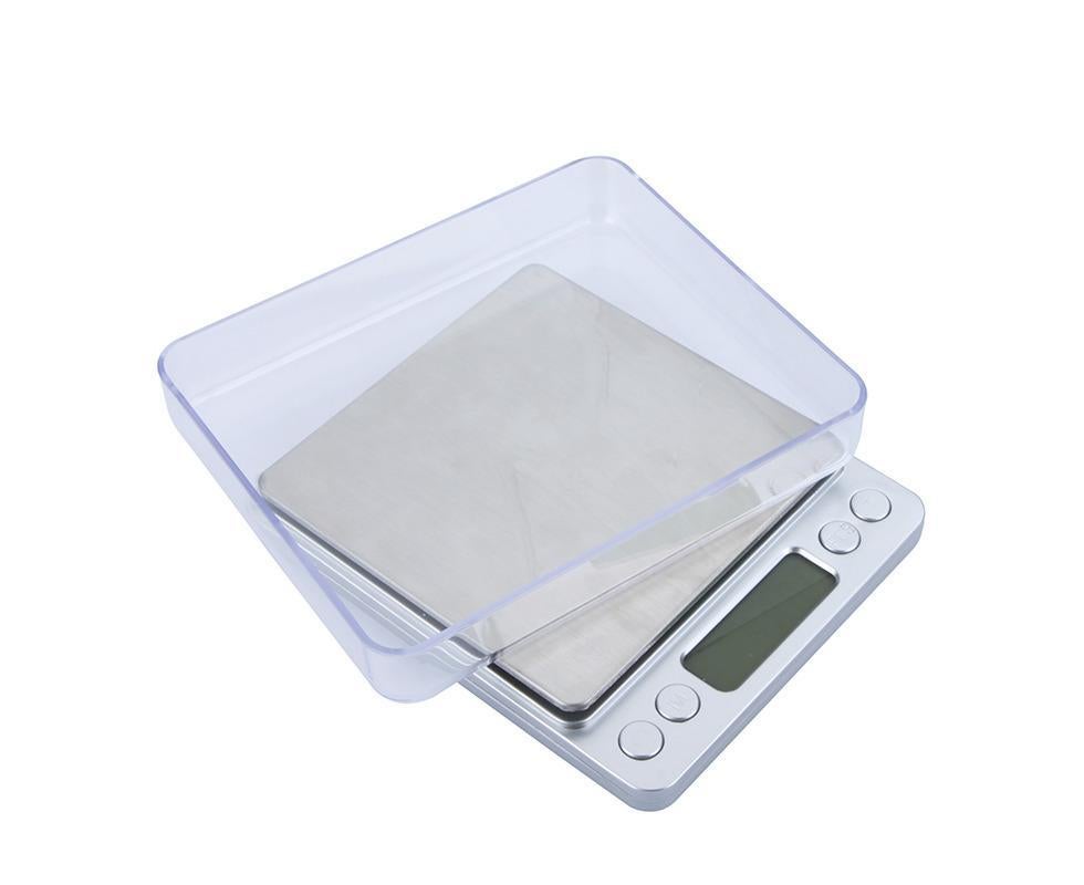 High Accuracy Mini Electronic Digital Platform Jewelry Scale Weighing Balance with Two Trays Portable 500g/0.01g Counting Function Blue LCD