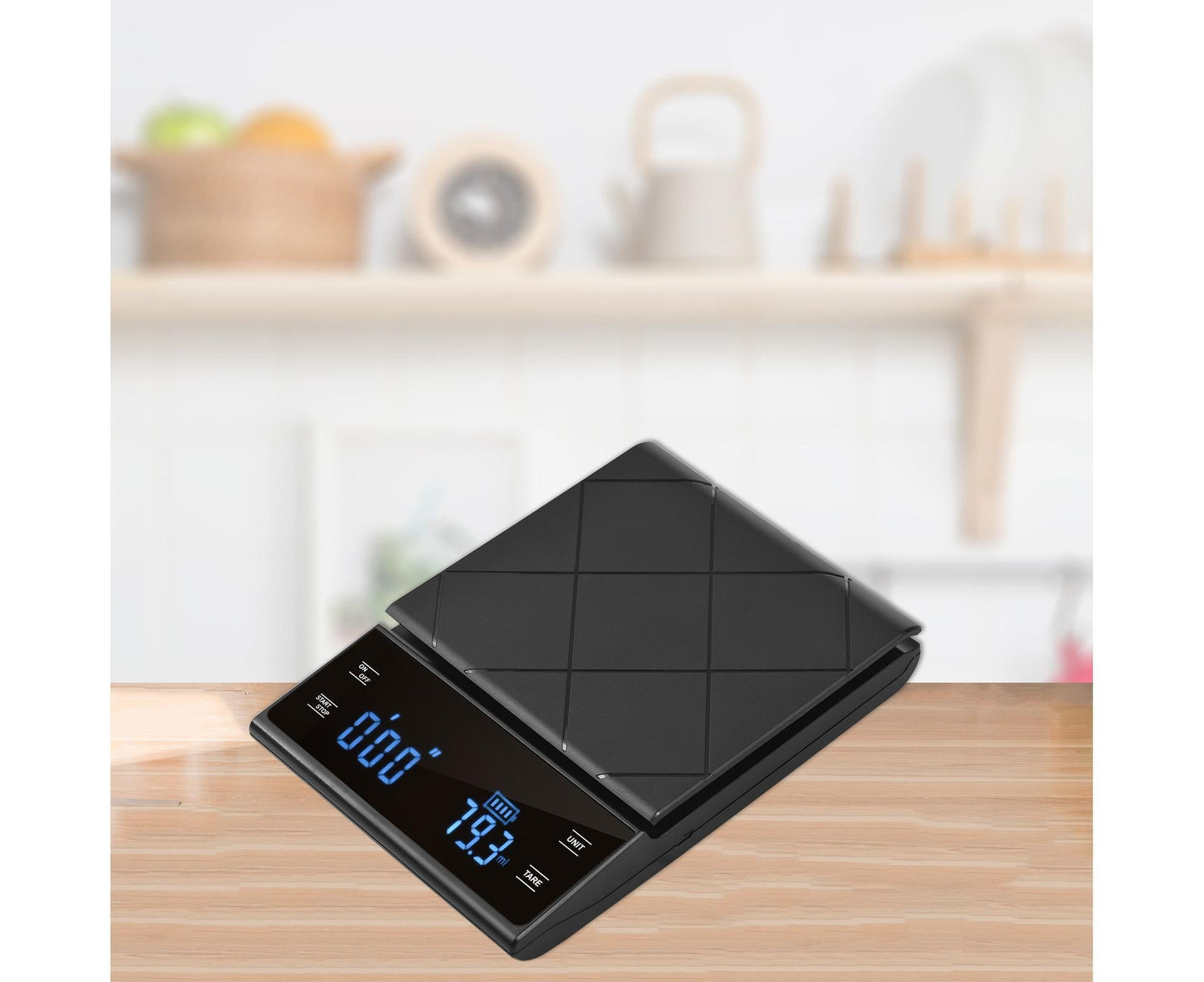 Digital LED Touch Kitchen Scale 3kg/ 0.1g High Precision Time Counting Coffee Brewing Scale Portable Electronic Food Scales with Unit Change