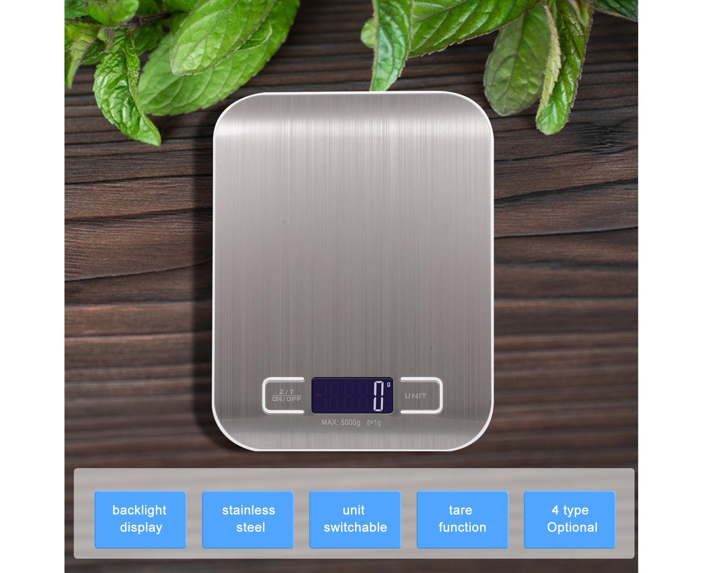 Kitchen Scale Digital Food Scale 10KG Measuring Range for Cooking Baking g lb oz ml kg Milk ml Stainless Steel Rechargeable
