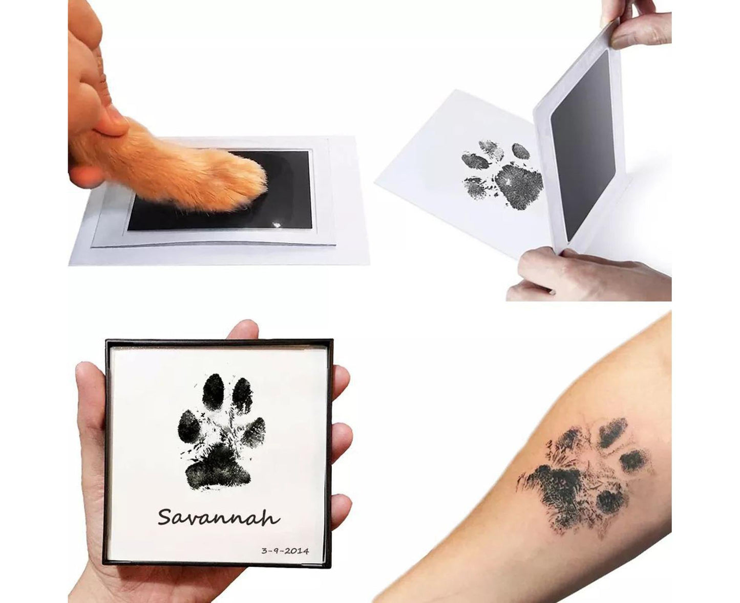 1 Set babies Handprint Pad Wash Free DIY Multi-purpose Pet Footprint Photo Frame with Ink Photography Prop