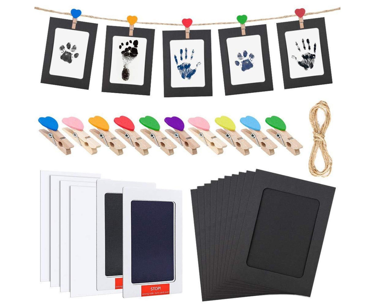 1 Set babies Handprint Pad Wash Free DIY Multi-purpose Pet Footprint Photo Frame with Ink Photography Prop