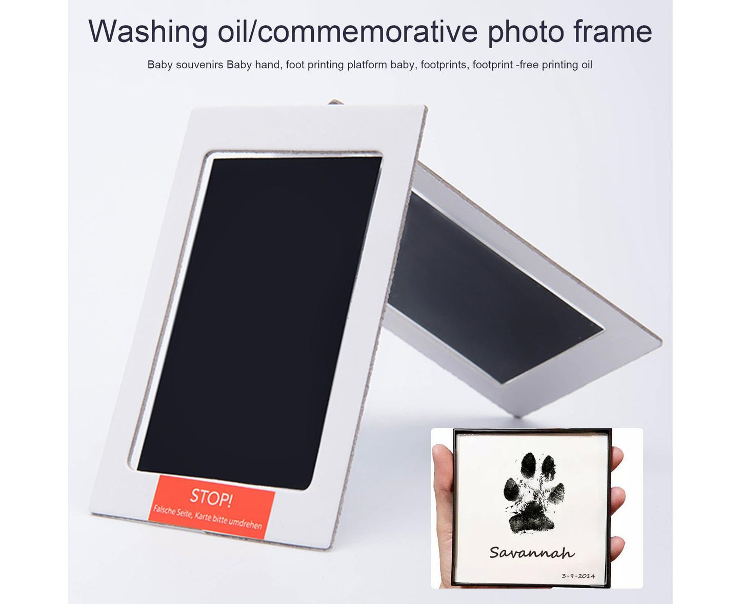 1 Set babies Handprint Pad Wash Free DIY Multi-purpose Pet Footprint Photo Frame with Ink Photography Prop