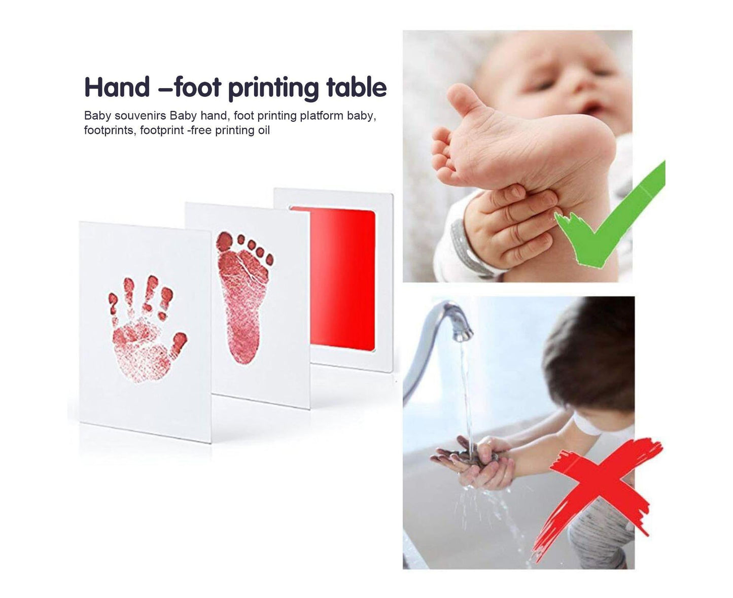 1 Set babies Handprint Pad Wash Free DIY Multi-purpose Pet Footprint Photo Frame with Ink Photography Prop