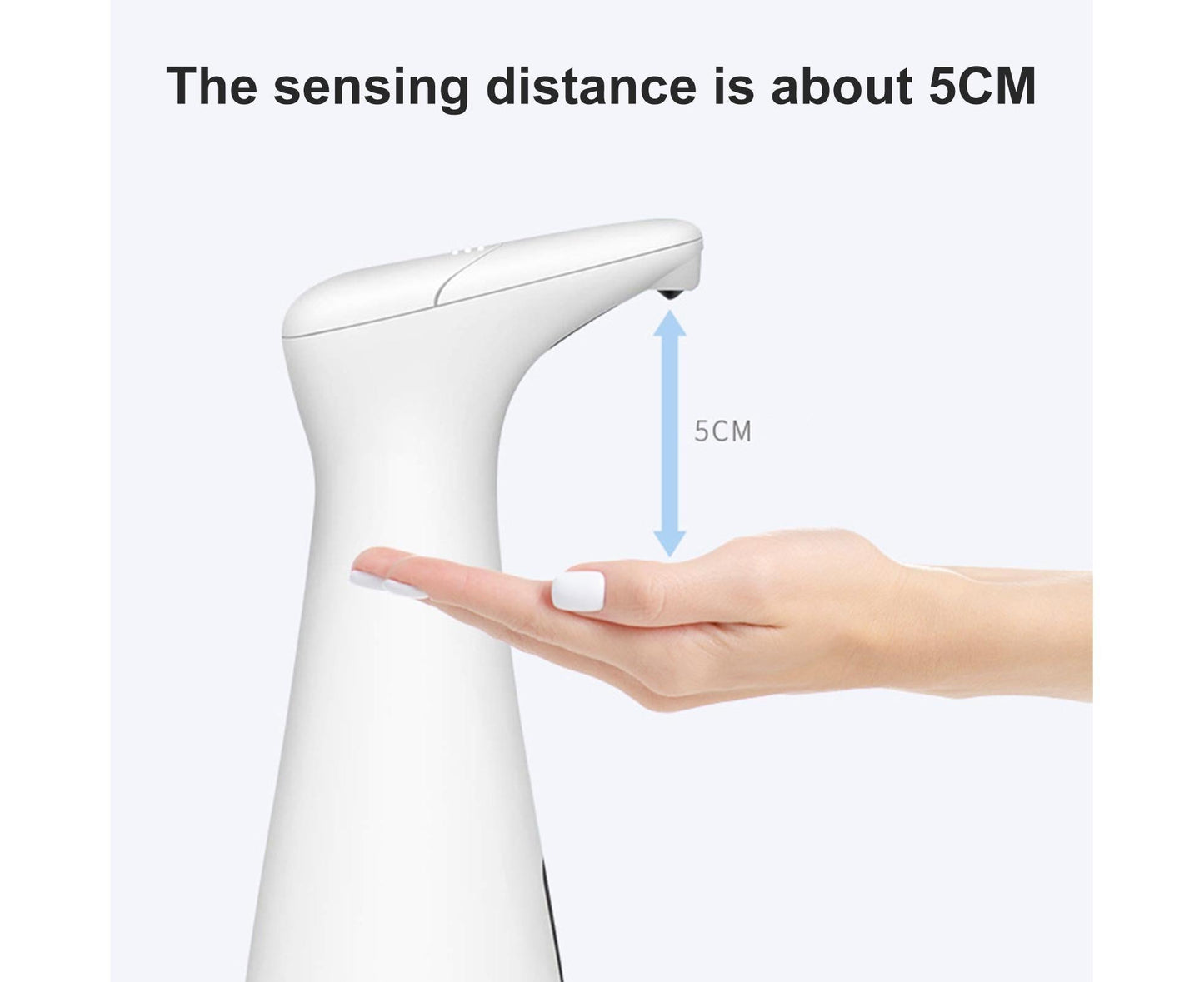 200ml Automatic Sanitizer Dispenser Quick Response Sensitive Hands Free Electric Large Capacity Dispense Soap Non-contact Sensor Leak-proof Soap Dispenser - White