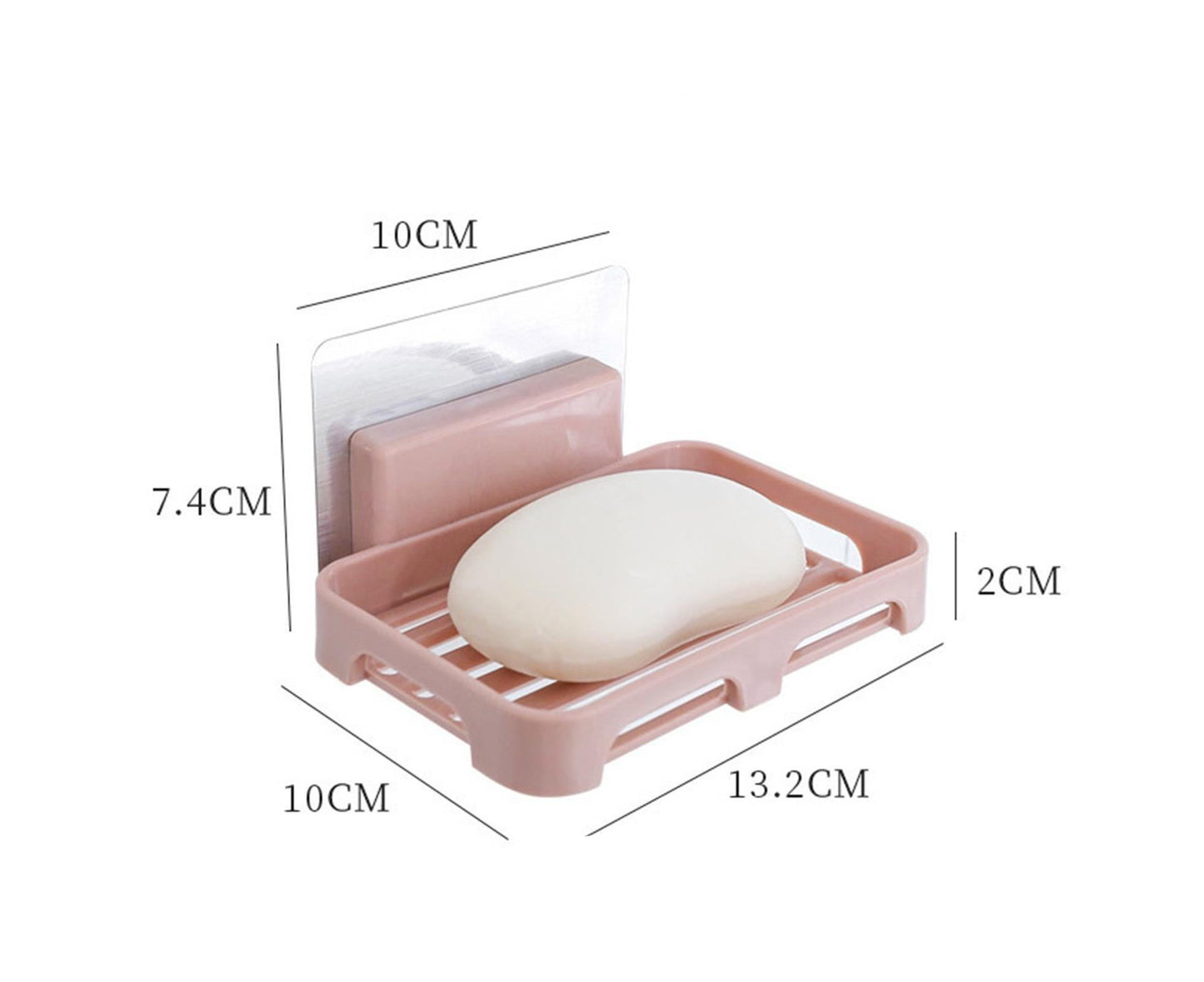 2Pcs/Set Soap Box No Drilling Easy to Install Ventilated Drained Wall Mounted Shower Soap Holder for Bathroom-White