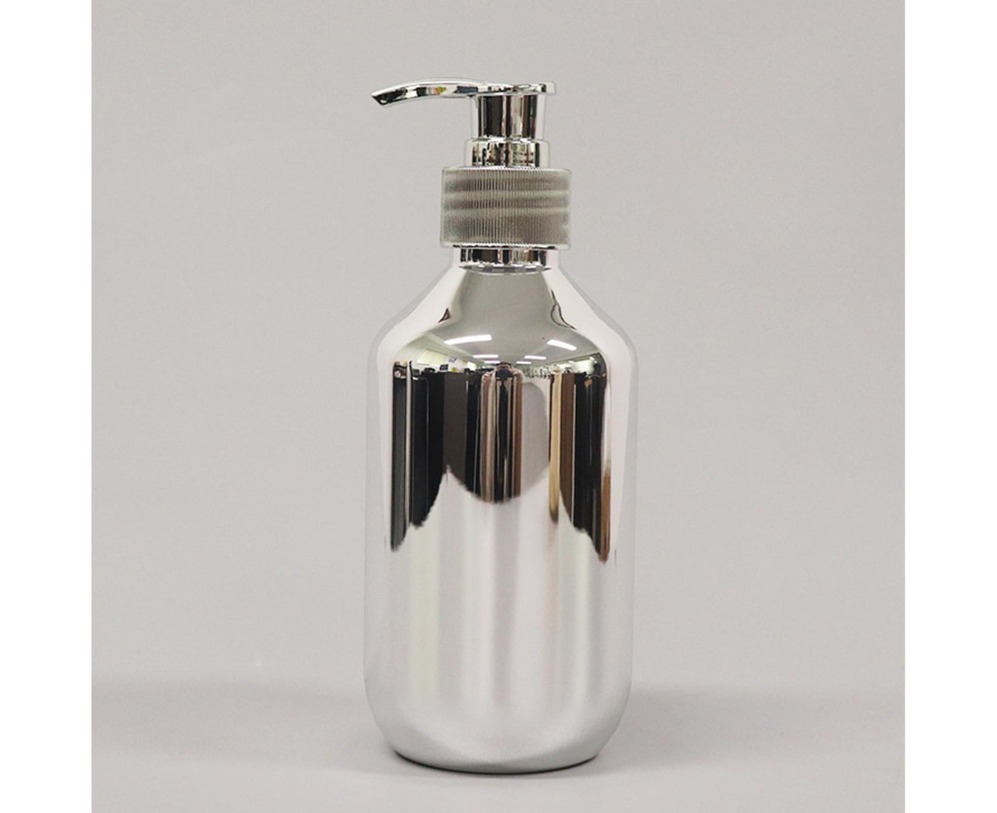 300ml Soap Dispenser Refillable Spiral Mouth Mini Built-in Spring Body Wash Dispenser Bathroom Supplies -Silver