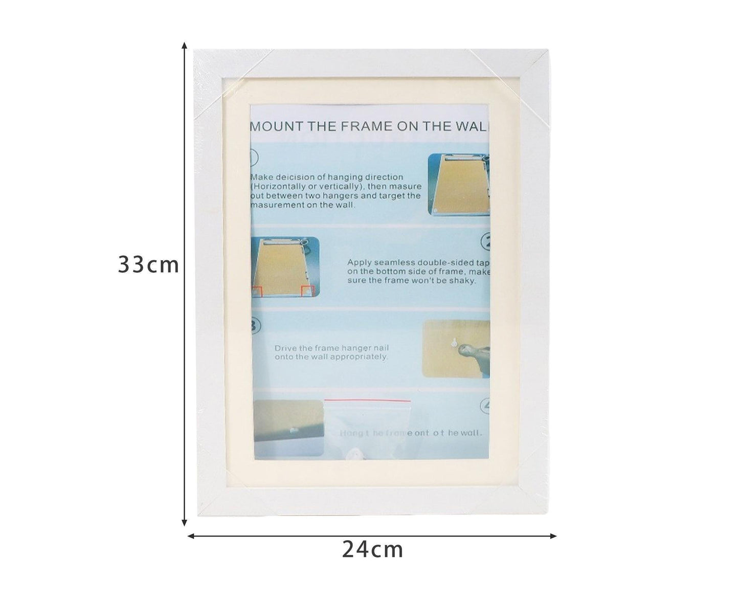 babies Artwork Frame Front Opening Picture Frame High Strength Easy Installation Artwork Craft Photo Frame Hanging Wall Decor - White