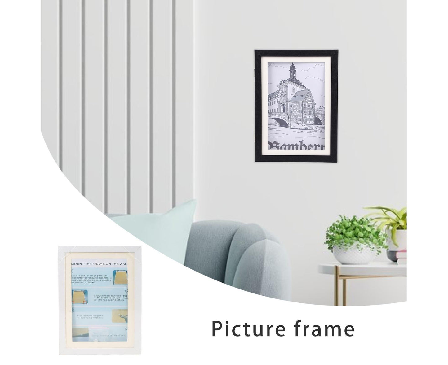 babies Artwork Frame Front Opening Picture Frame High Strength Easy Installation Artwork Craft Photo Frame Hanging Wall Decor - White