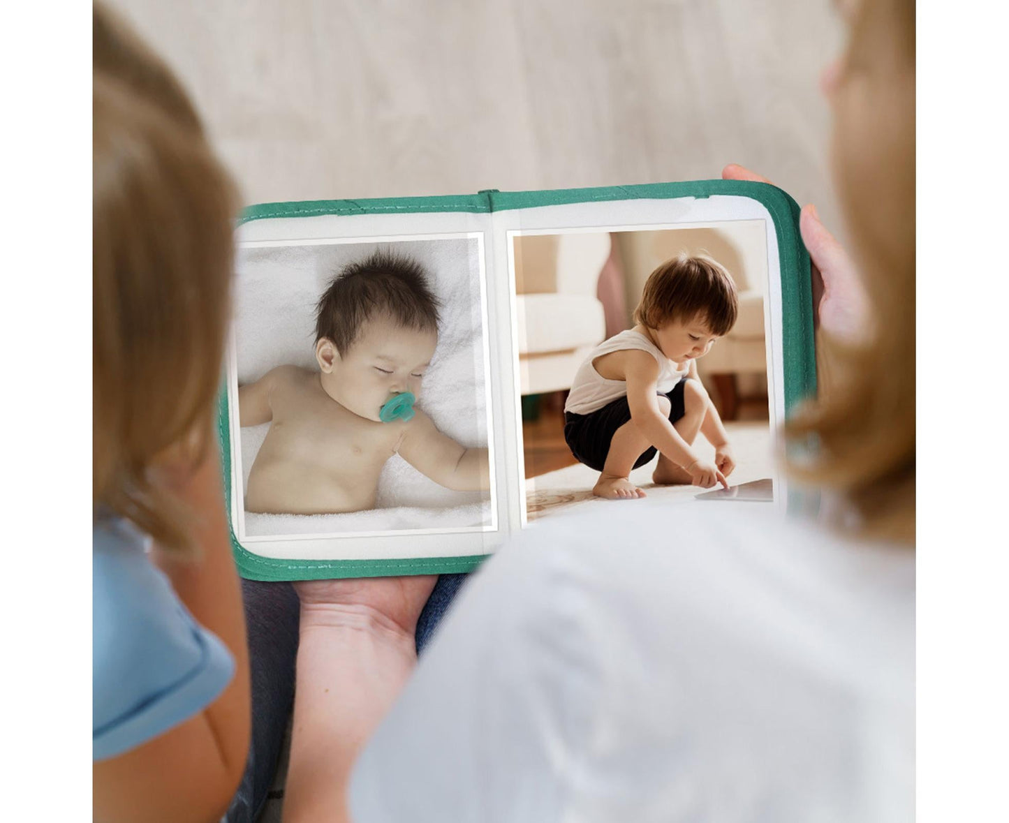 babies Photo Album Promote Brain Development Create Lasting Memories Soft Cloth Photo Book for babiess - Light Green