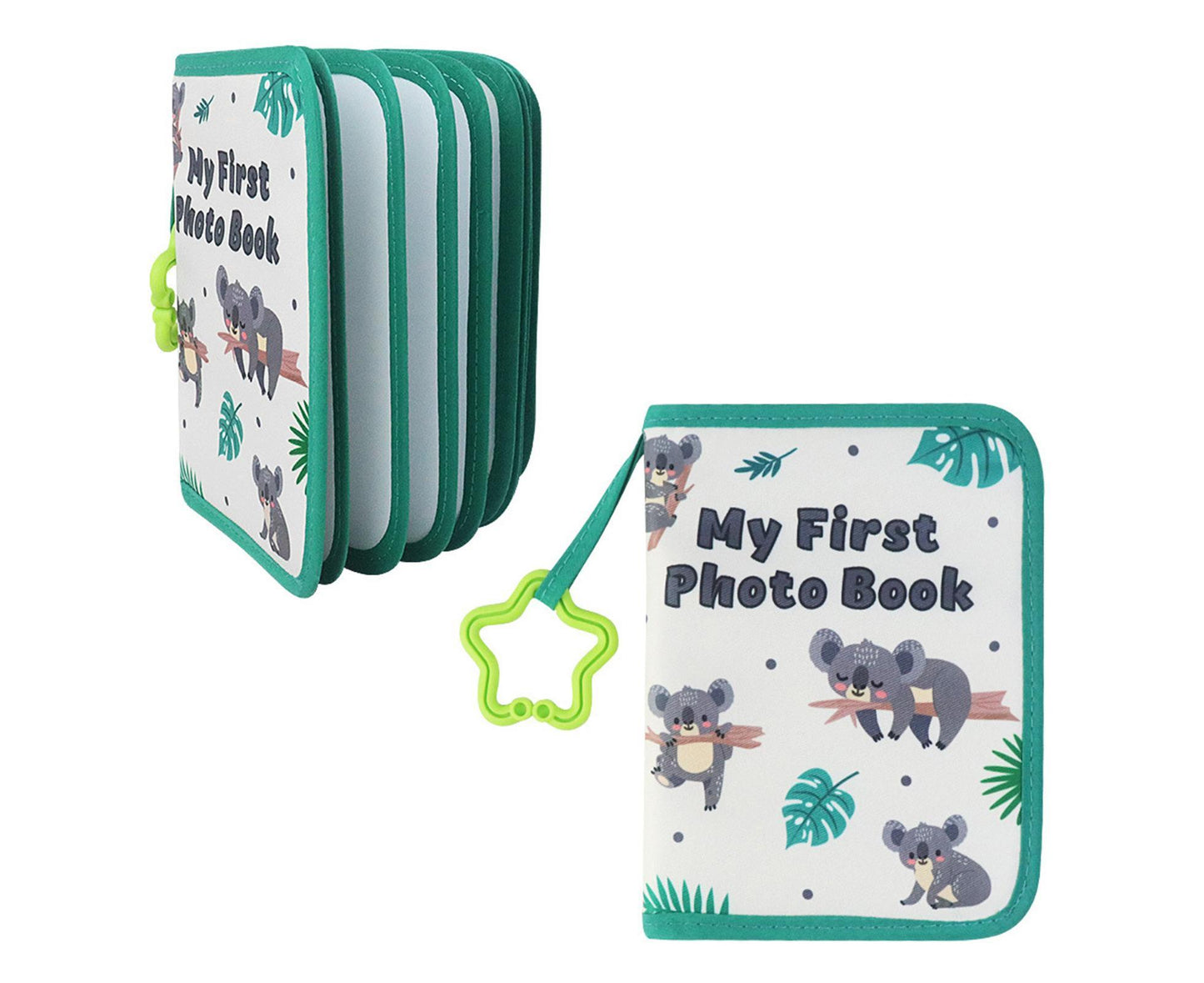 babies Photo Album Promote Brain Development Create Lasting Memories Soft Cloth Photo Book for babiess - Light Green