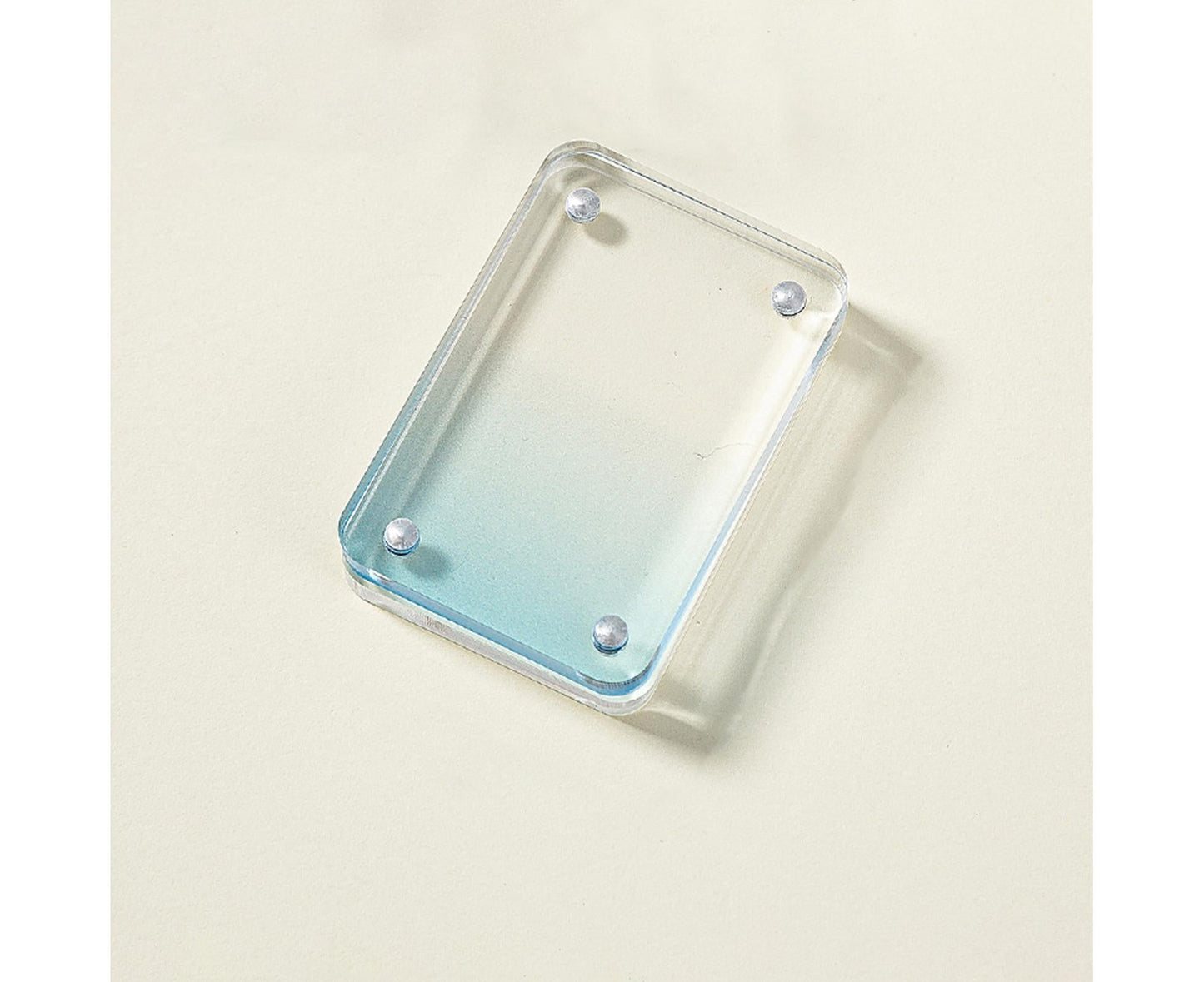 Card Brick grip Suction Transparent Visible DIY Store Photos Gradient Color Flowing Sand Mahjong Size Card Case Album Home Supply - Blue