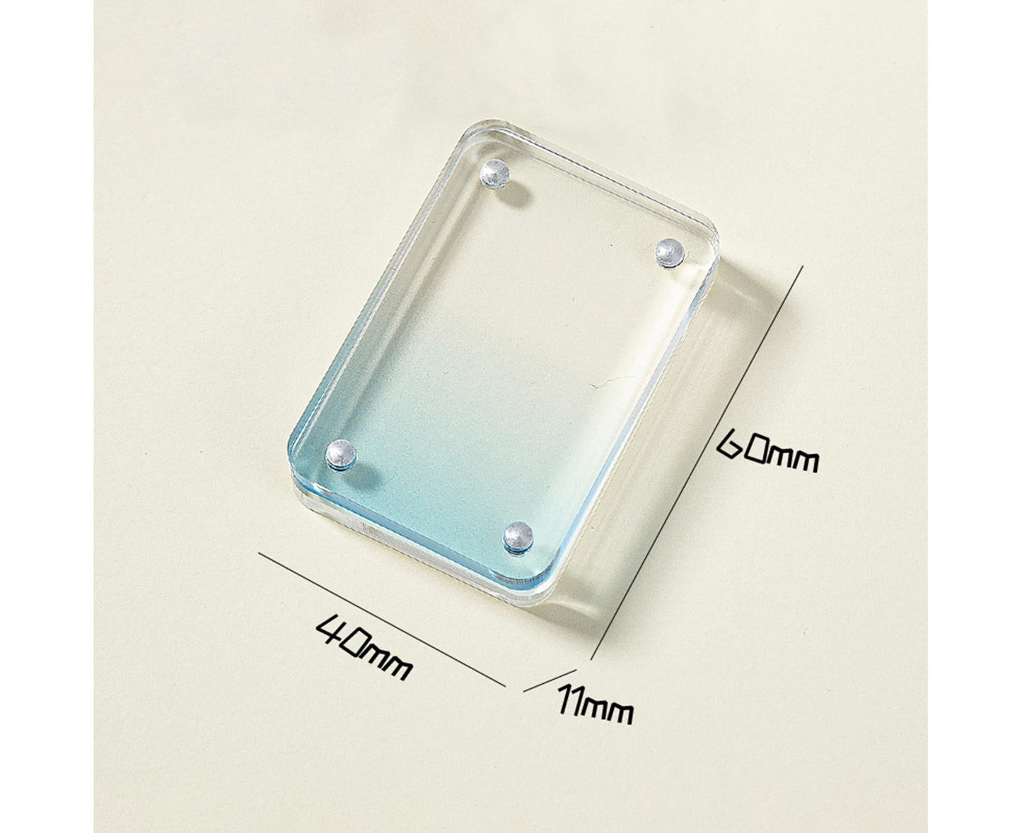 Card Brick grip Suction Transparent Visible DIY Store Photos Gradient Color Flowing Sand Mahjong Size Card Case Album Home Supply - Blue
