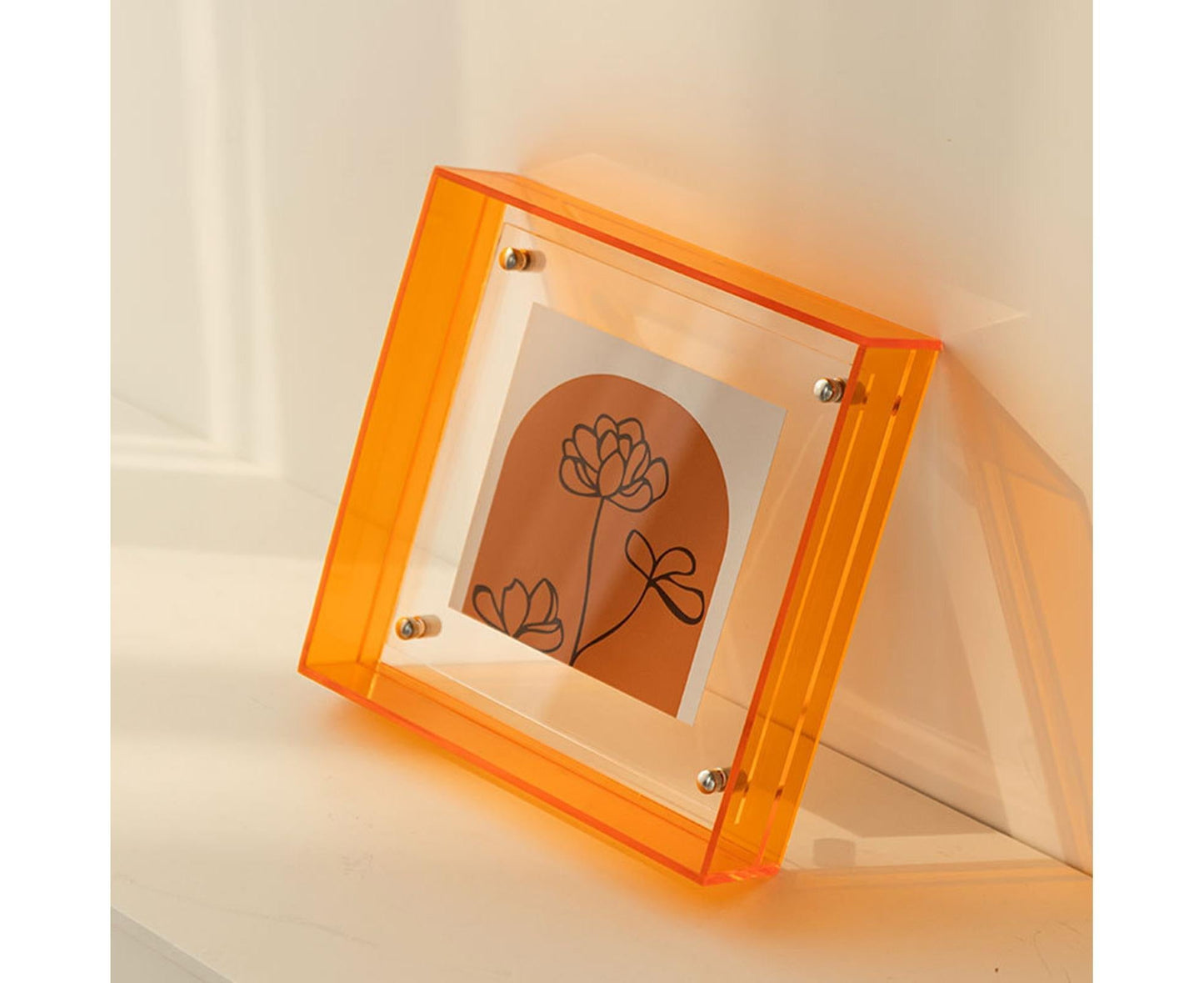 Dazzling Acrylic Photo Frame Ornaments Printing And Framing Creative Picture Frame Display DIY Wash Photos Home Decor - Orange