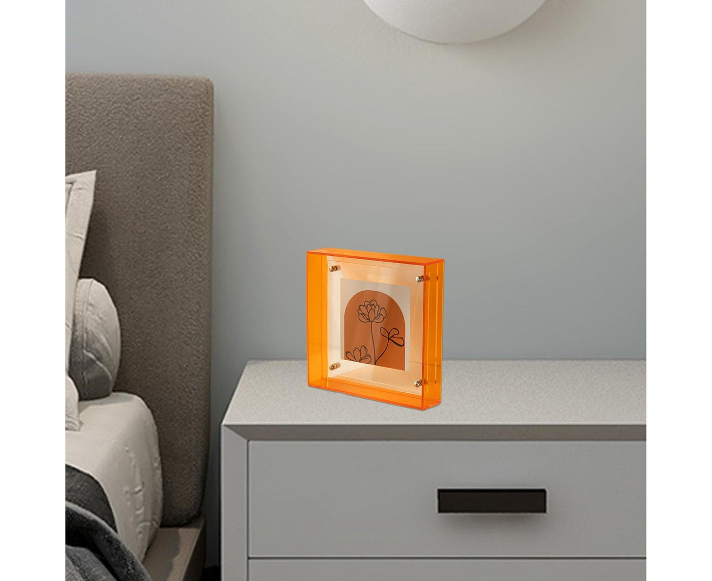 Dazzling Acrylic Photo Frame Ornaments Printing And Framing Creative Picture Frame Display DIY Wash Photos Home Decor - Orange