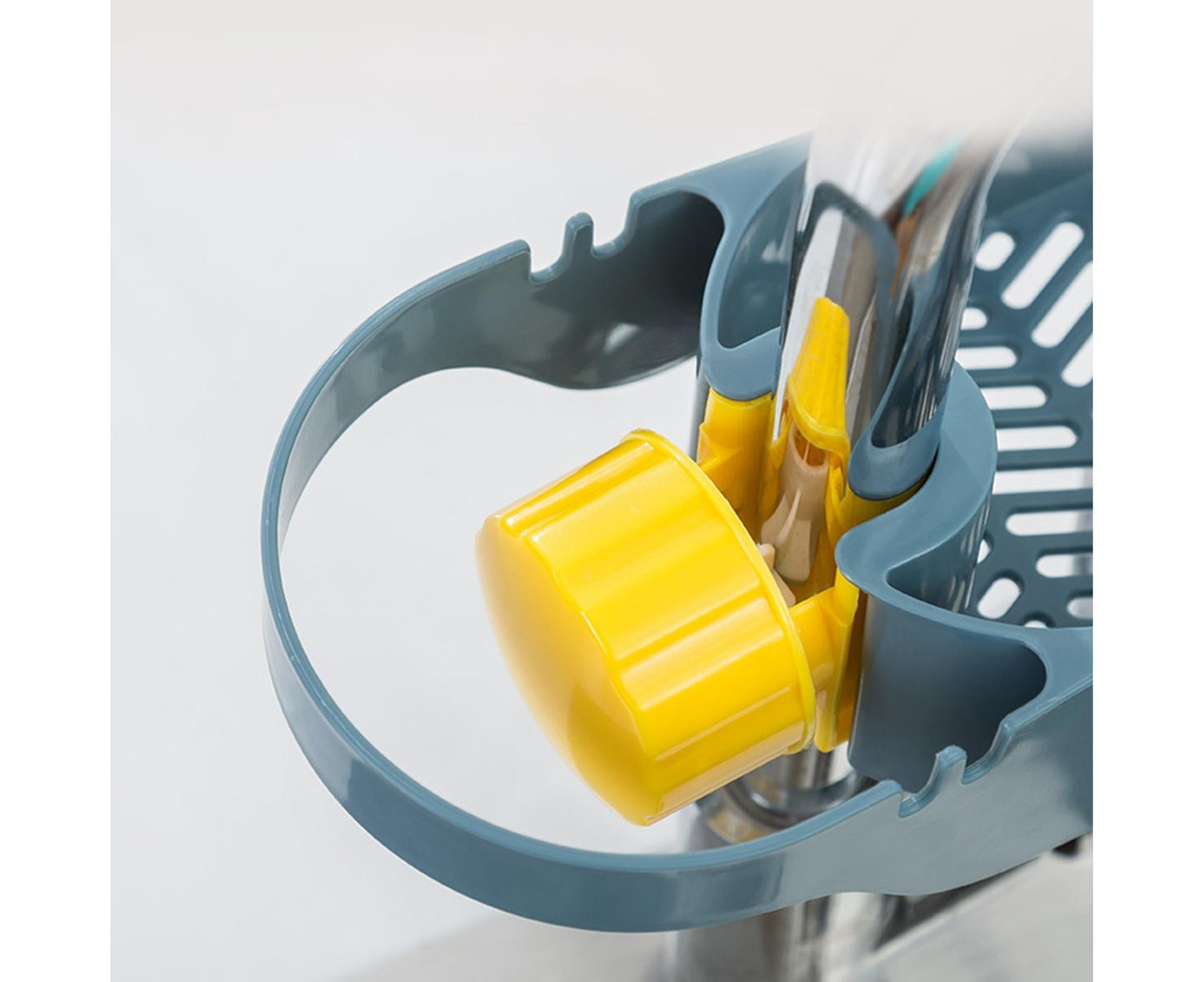 Drain Basket Multi-use Hollow Plastic Creative Soap Sponge Sink Rack Holder for Kitchen-Blue