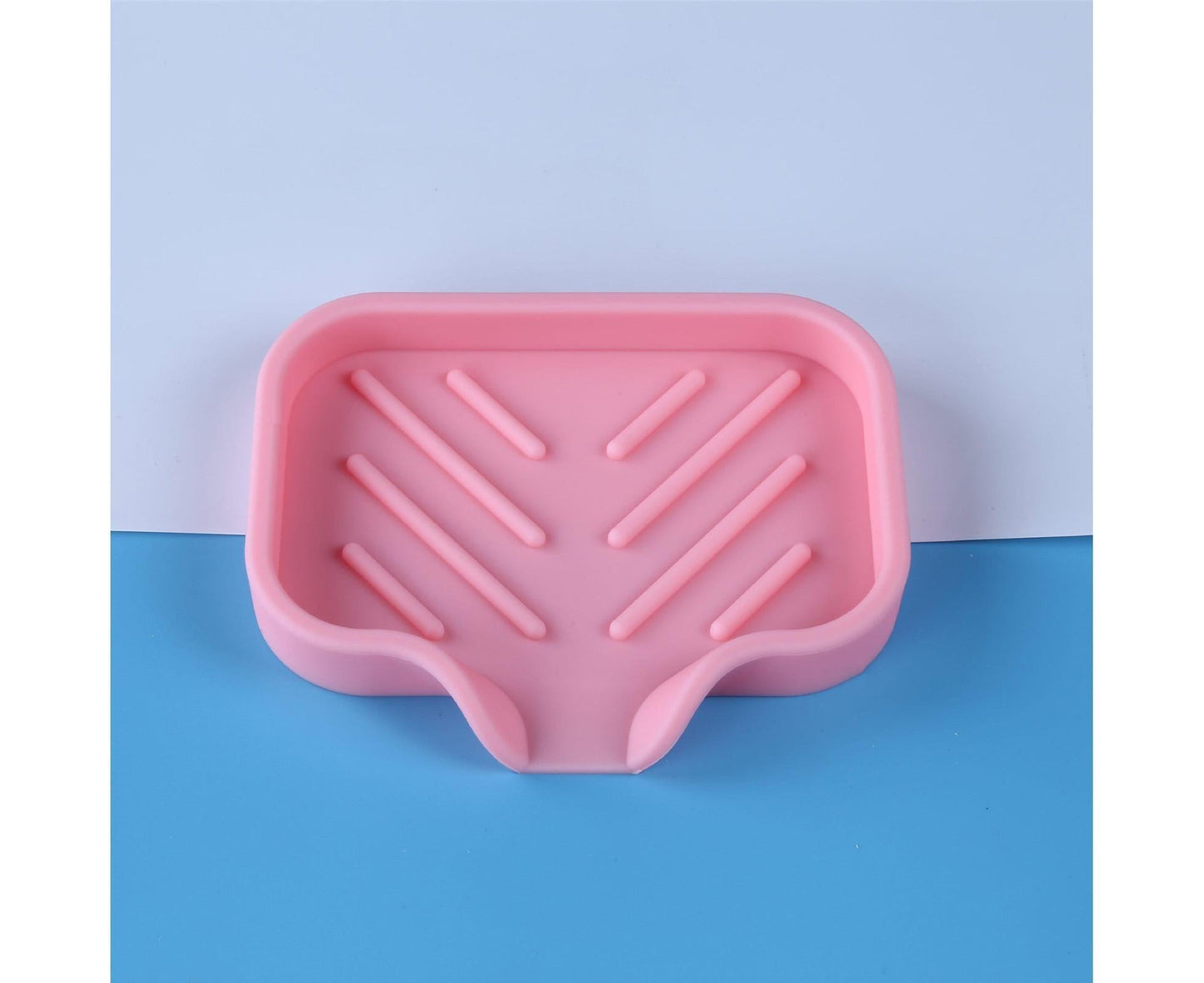 Drainable Soap Dish Non-slip Reliable Flow Guide Type Soap Box Bathroom Accessories-Pink