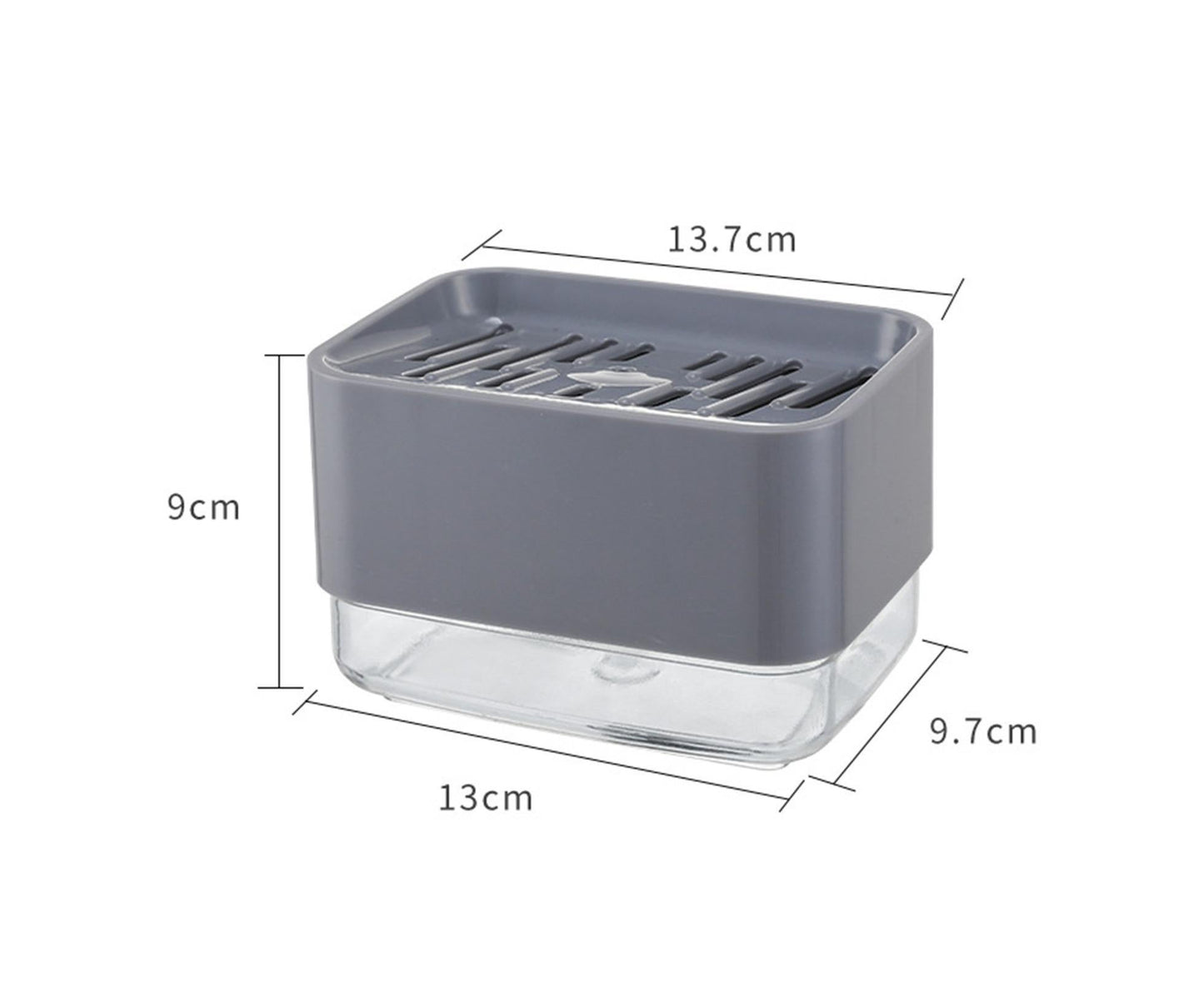 Innovative Dish Soap Dispenser Decorative HIPS 2 in 1 Liquid Detachable Soap Storage Case Holder for Home-White