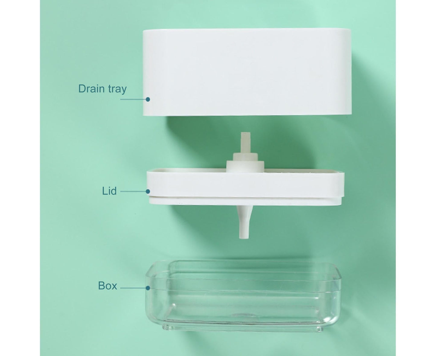 Innovative Dish Soap Dispenser Decorative HIPS 2 in 1 Liquid Detachable Soap Storage Case Holder for Home-White