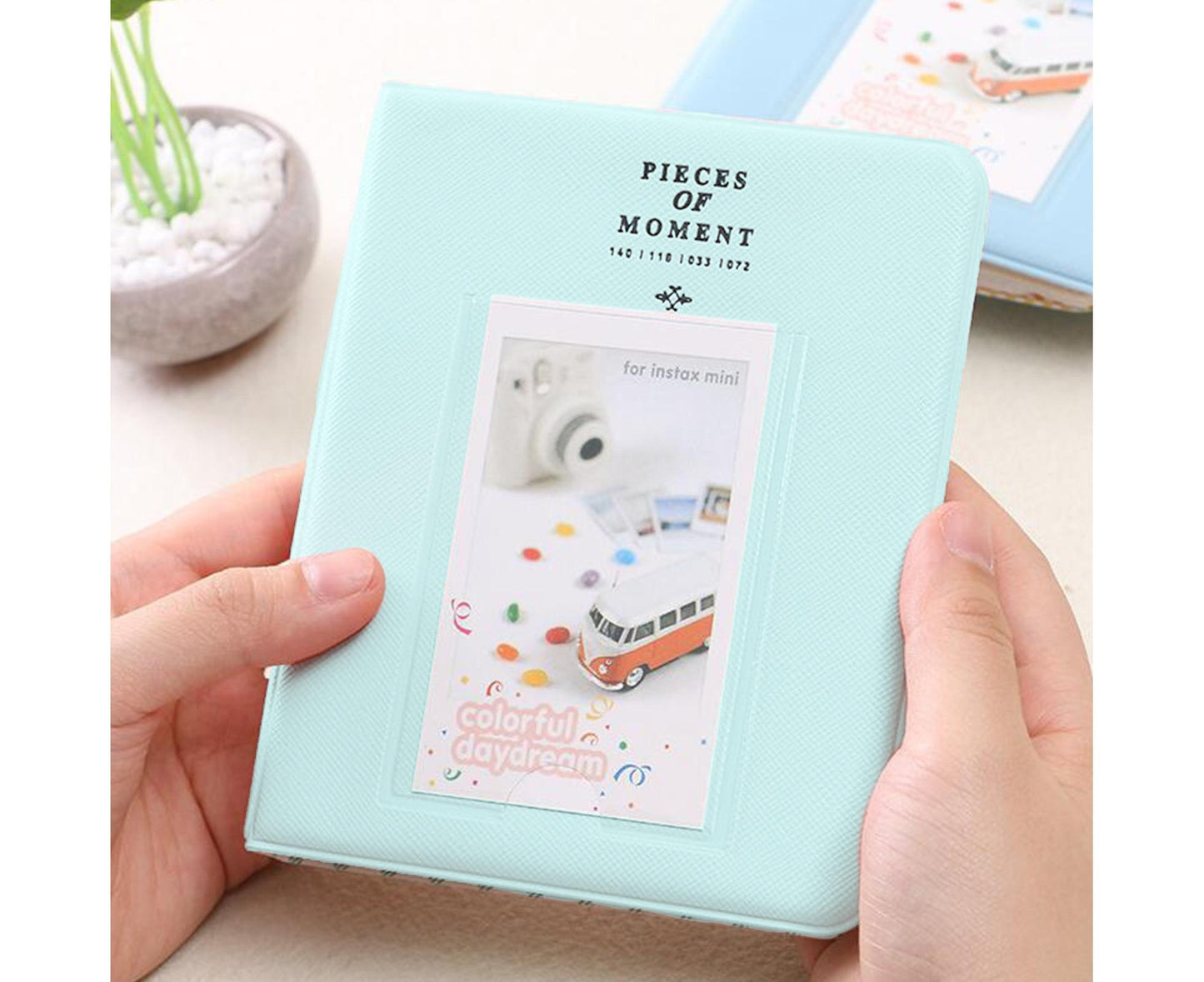 Large Capacity Photo Album Bright Color Compact Mini Picture Collect Book Postcard Holder for Students - Purple