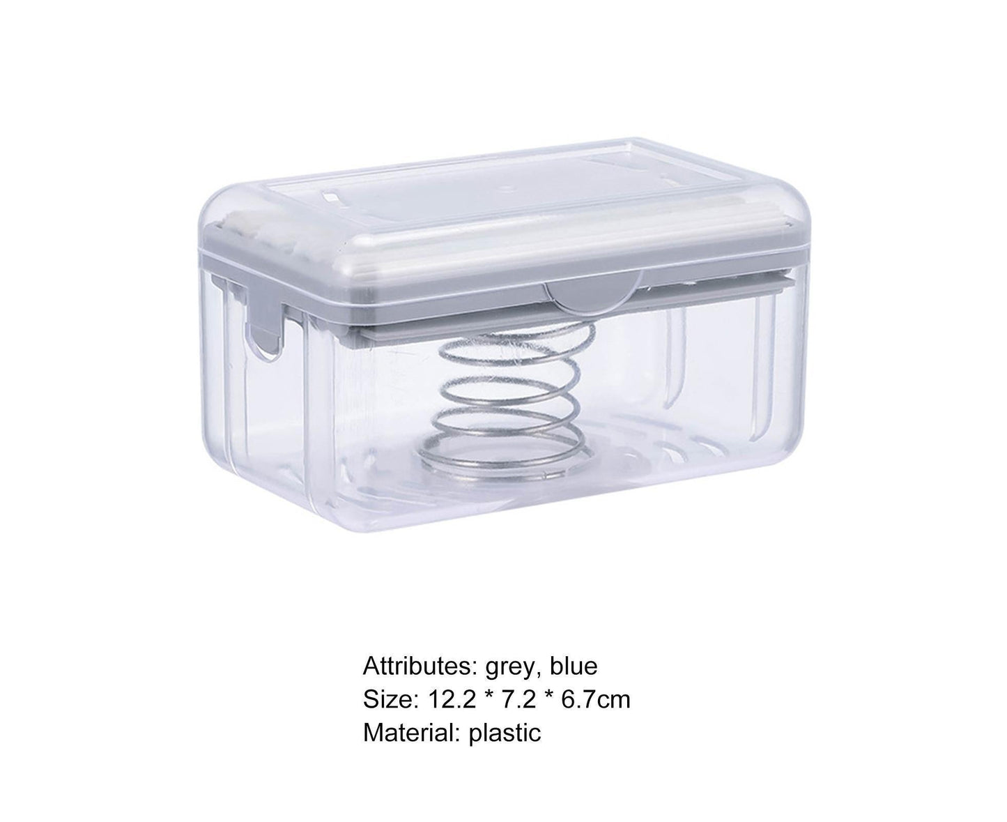 Multifunctional Soap Box Drainable Eco-friendly Built-in Spring Soap Holder Household Supplies-Grey