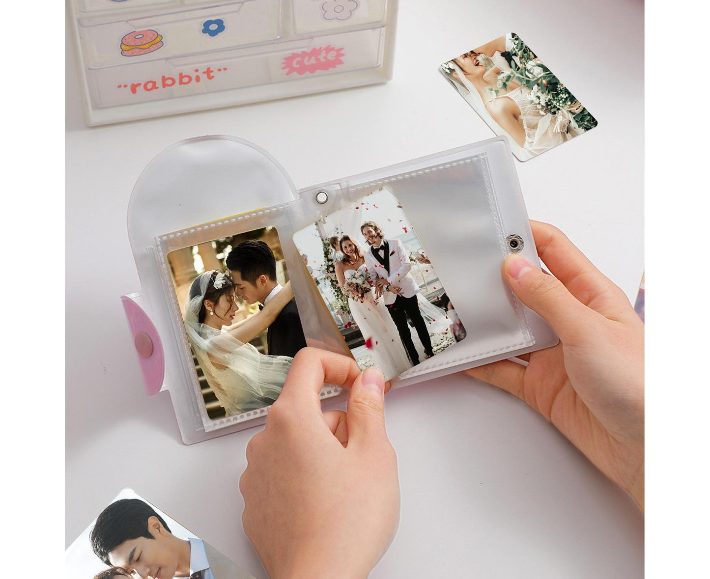 Photo Album Large Capacity Waterproof Insert Type PVC 3 Inch 40 Pages Picture Album  Card Storage Binder Friends Gift - Pink