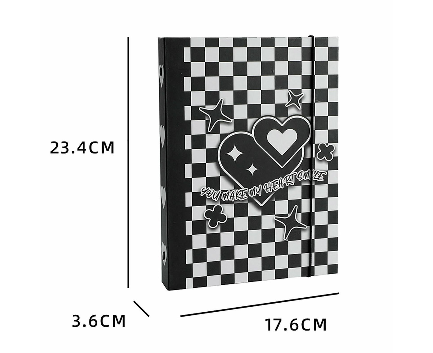 Photo Album with Lanyard 6 Holes Loose-leaf Type 3 Inches Album Collection Book Student Supplies - White