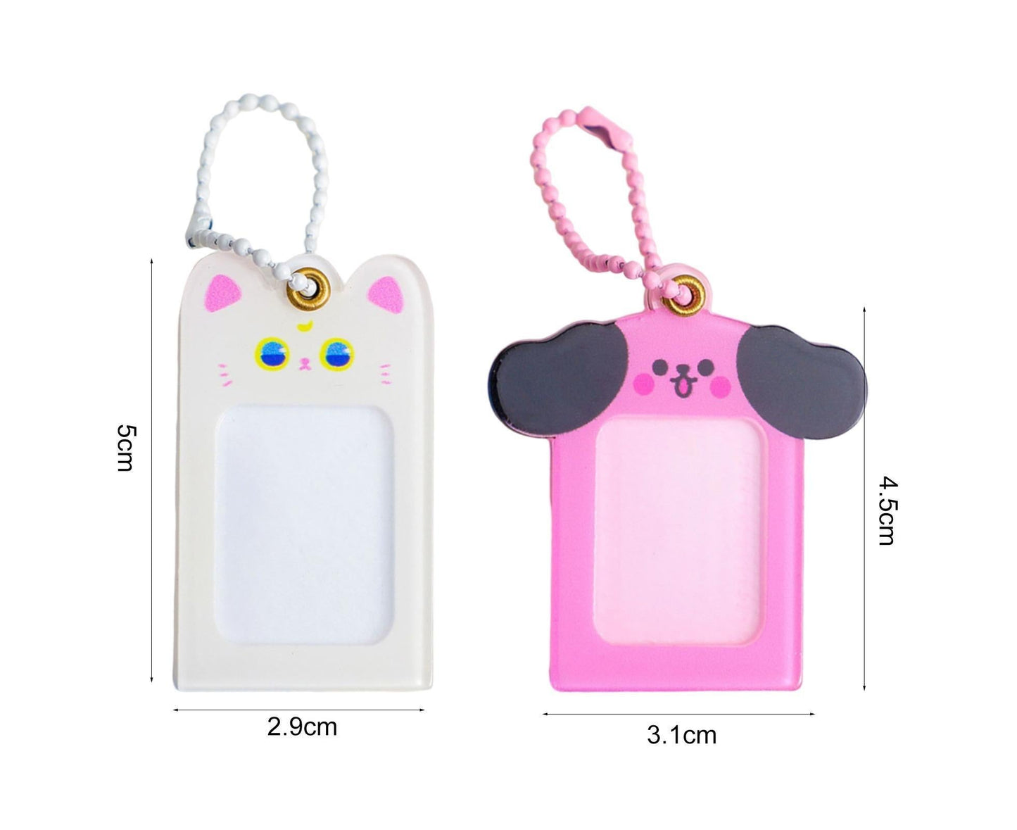 Photo Keychain Creative Acrylic Cartoon Cat Photo Frame Hanging Pendant for Daily Use-Black