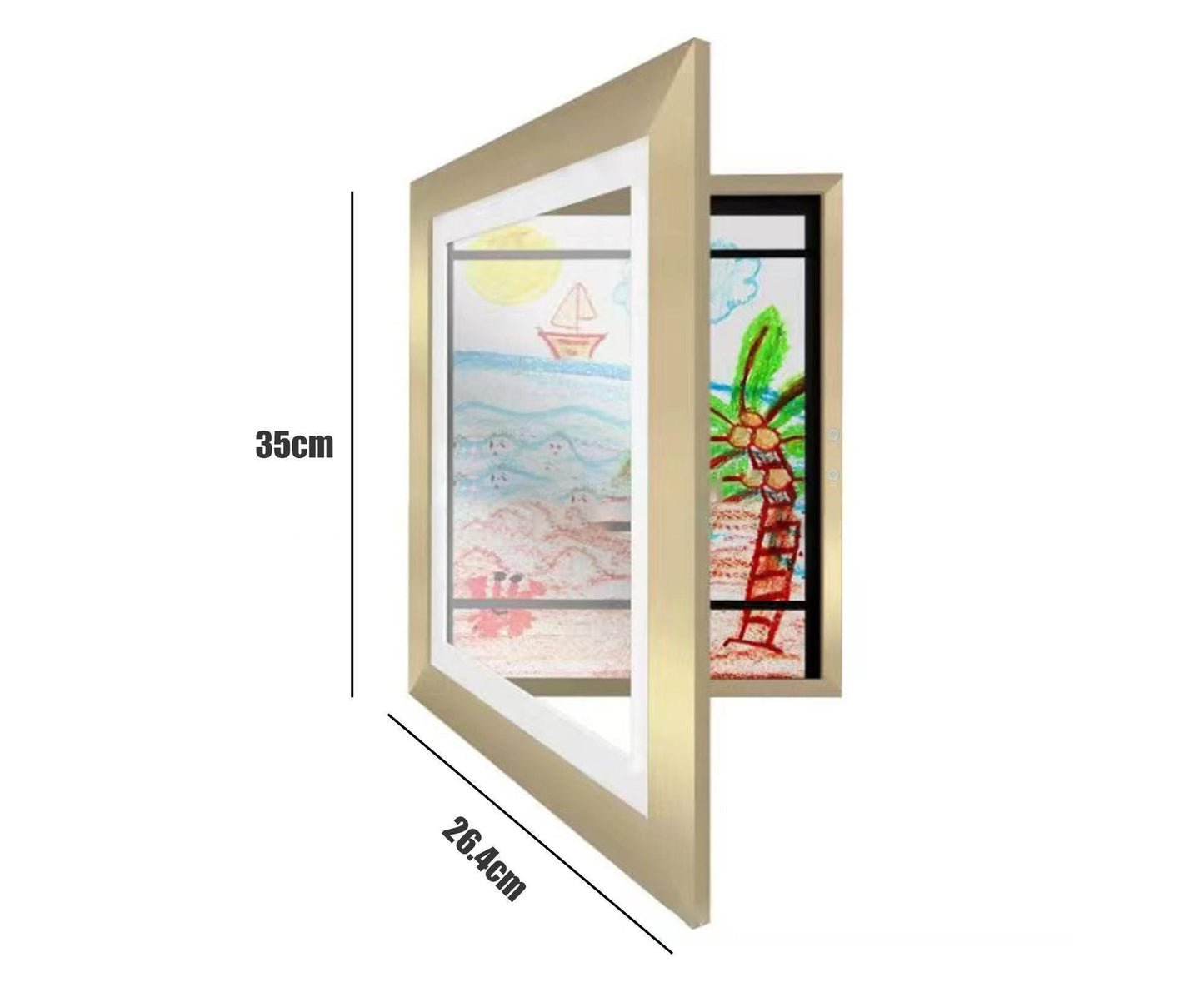 Picture Frame Front-Opening Shatter Resistant Decorative Changeable Not Easily Deformed Display Photo Easy to Use babies Artwork Picture Frame Home Decor - Golden