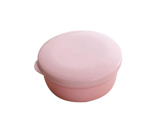 Portable Home Travel Round Plastic Bathroom Shower Soap Storage Seal Box Holder-Pink
