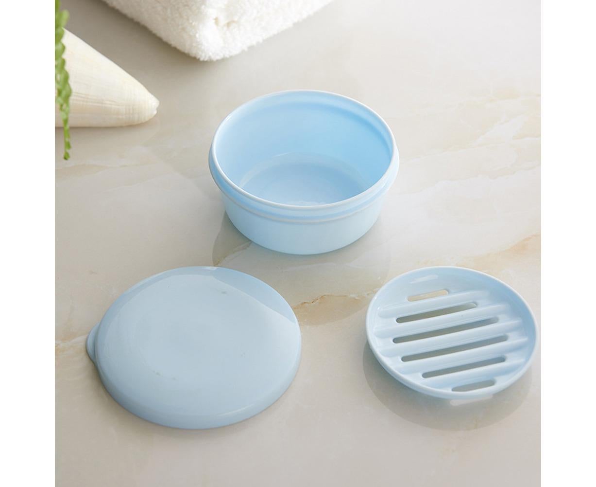 Portable Home Travel Round Plastic Bathroom Shower Soap Storage Seal Box Holder-Pink