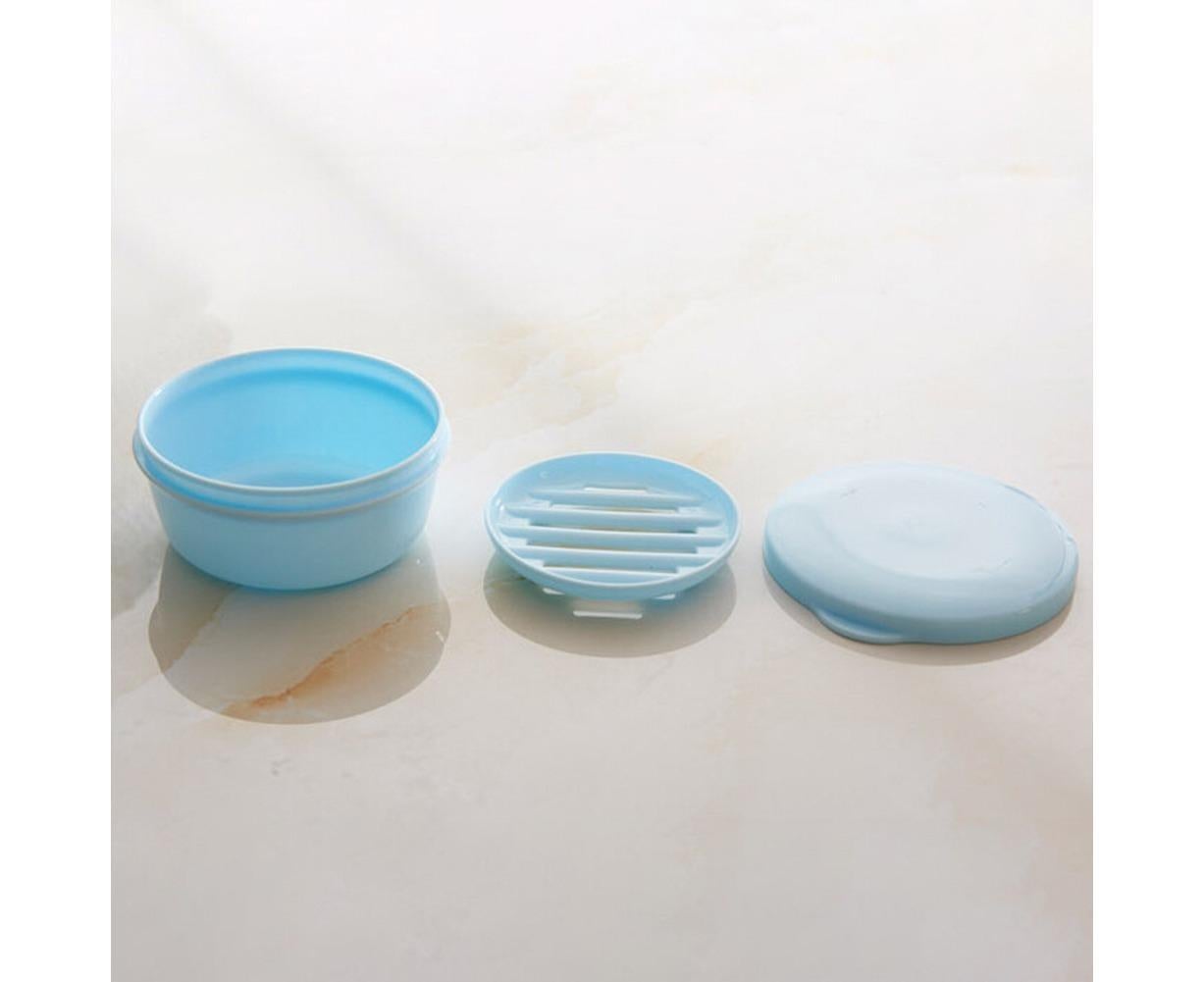 Portable Home Travel Round Plastic Bathroom Shower Soap Storage Seal Box Holder-Pink