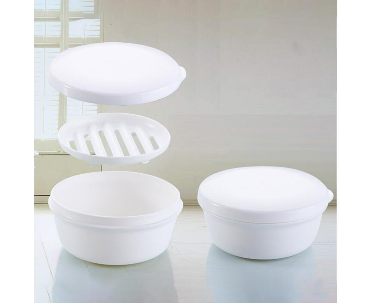 Portable Home Travel Round Plastic Bathroom Shower Soap Storage Seal Box Holder-Pink