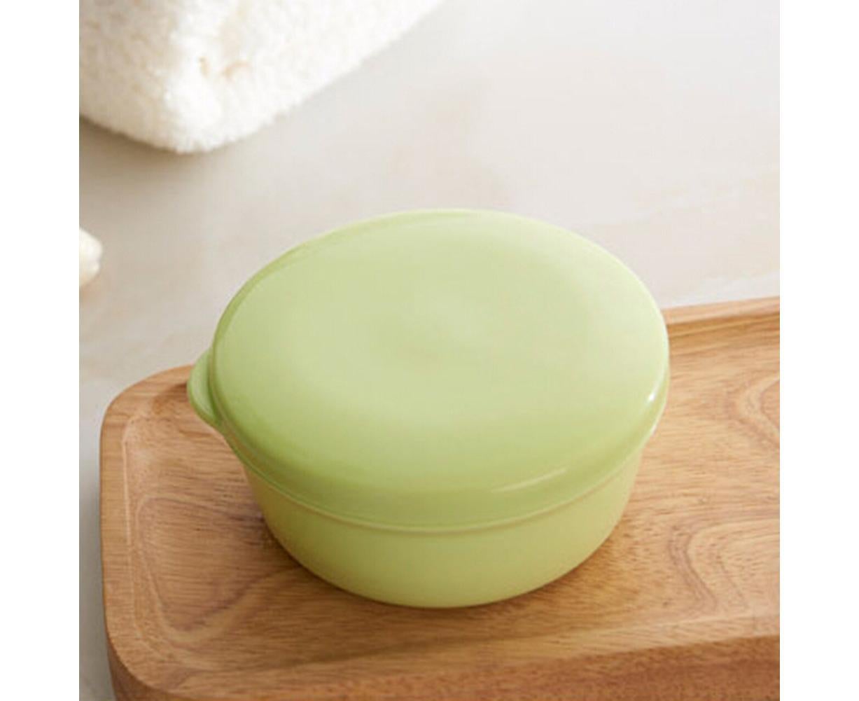 Portable Home Travel Round Plastic Bathroom Shower Soap Storage Seal Box Holder-Pink