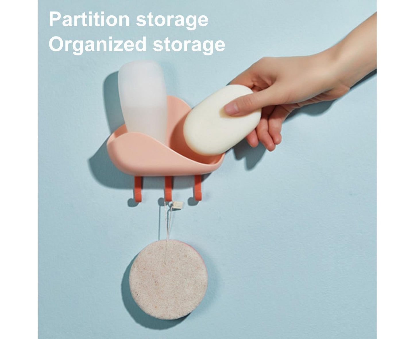 Selfdhesive Soap Box Hooked Cloud Shape Long Lasting Storage Shelf for Home-Red