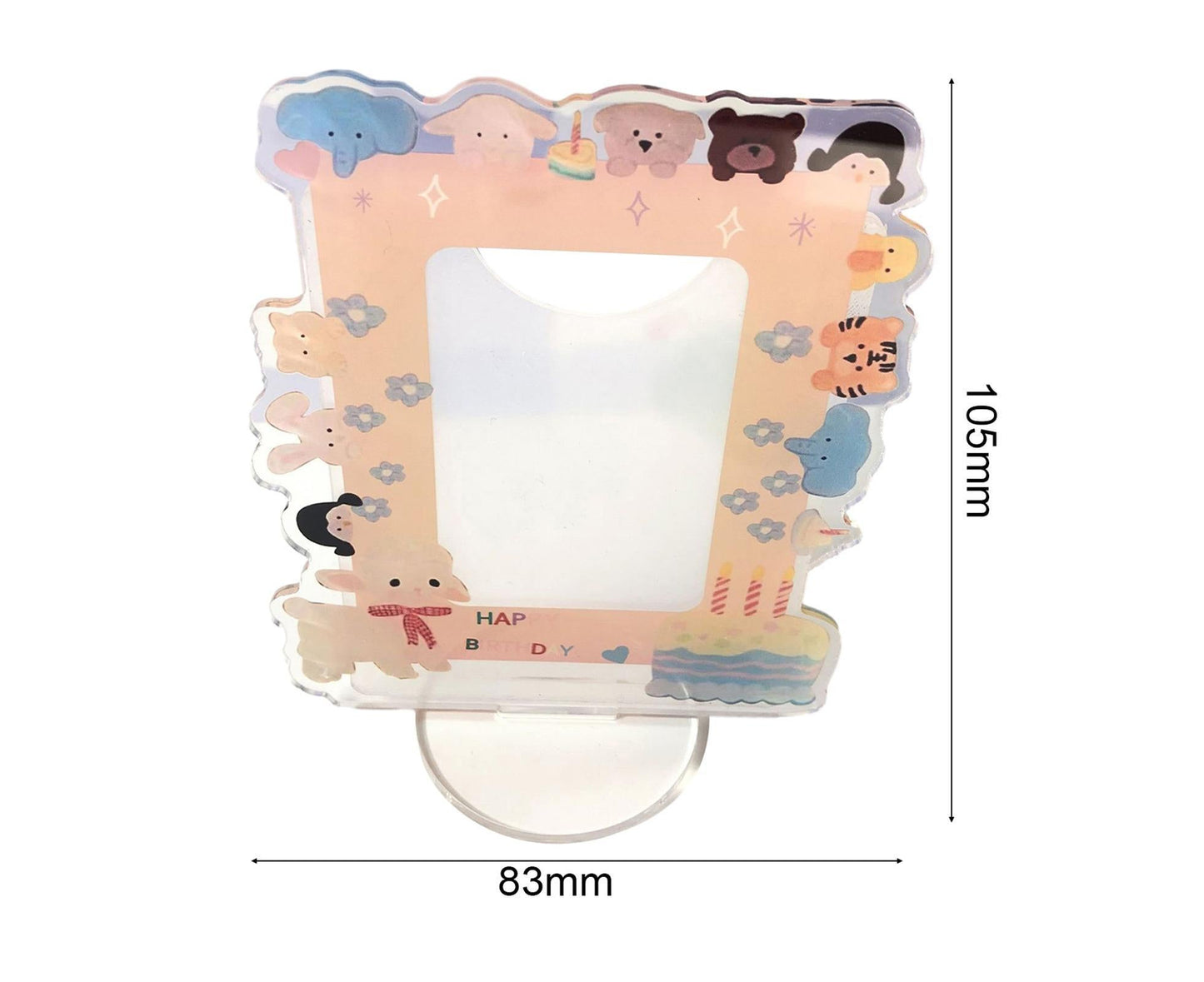Sign Stand Ornament Irregular Wave Edge Acrylic Flower Pattern Surrounding 3 Inch  Album Photocard Stand Household Use