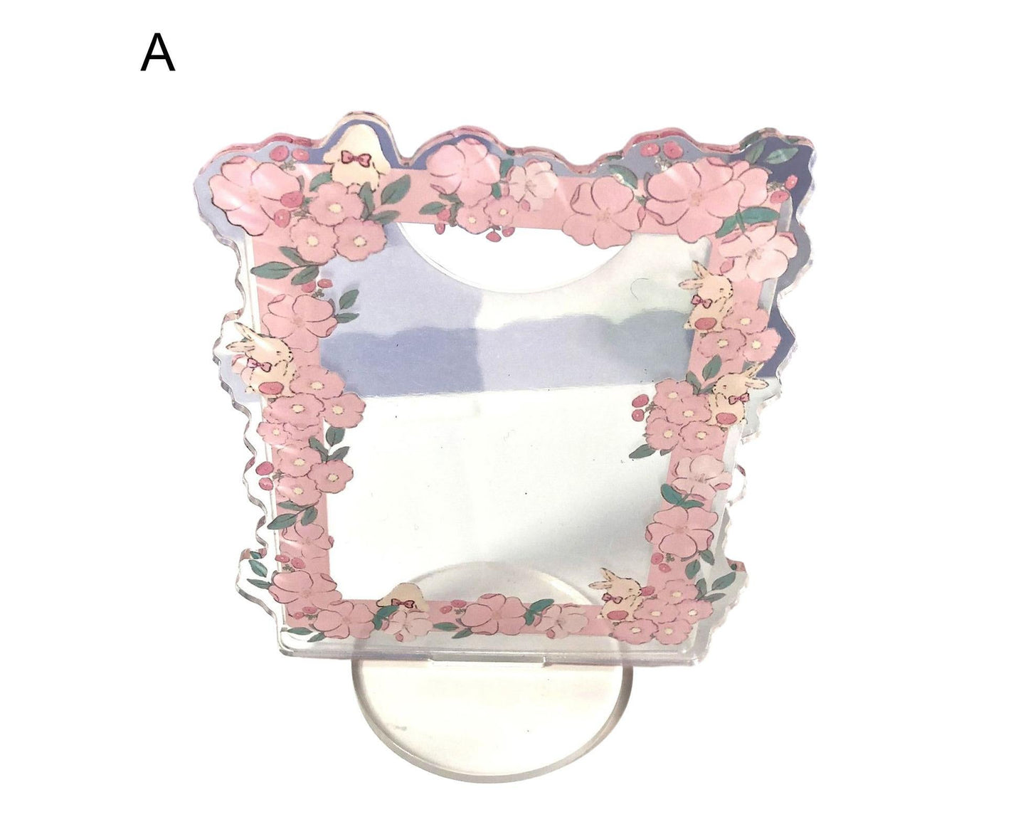 Sign Stand Ornament Irregular Wave Edge Acrylic Flower Pattern Surrounding 3 Inch  Album Photocard Stand Household Use