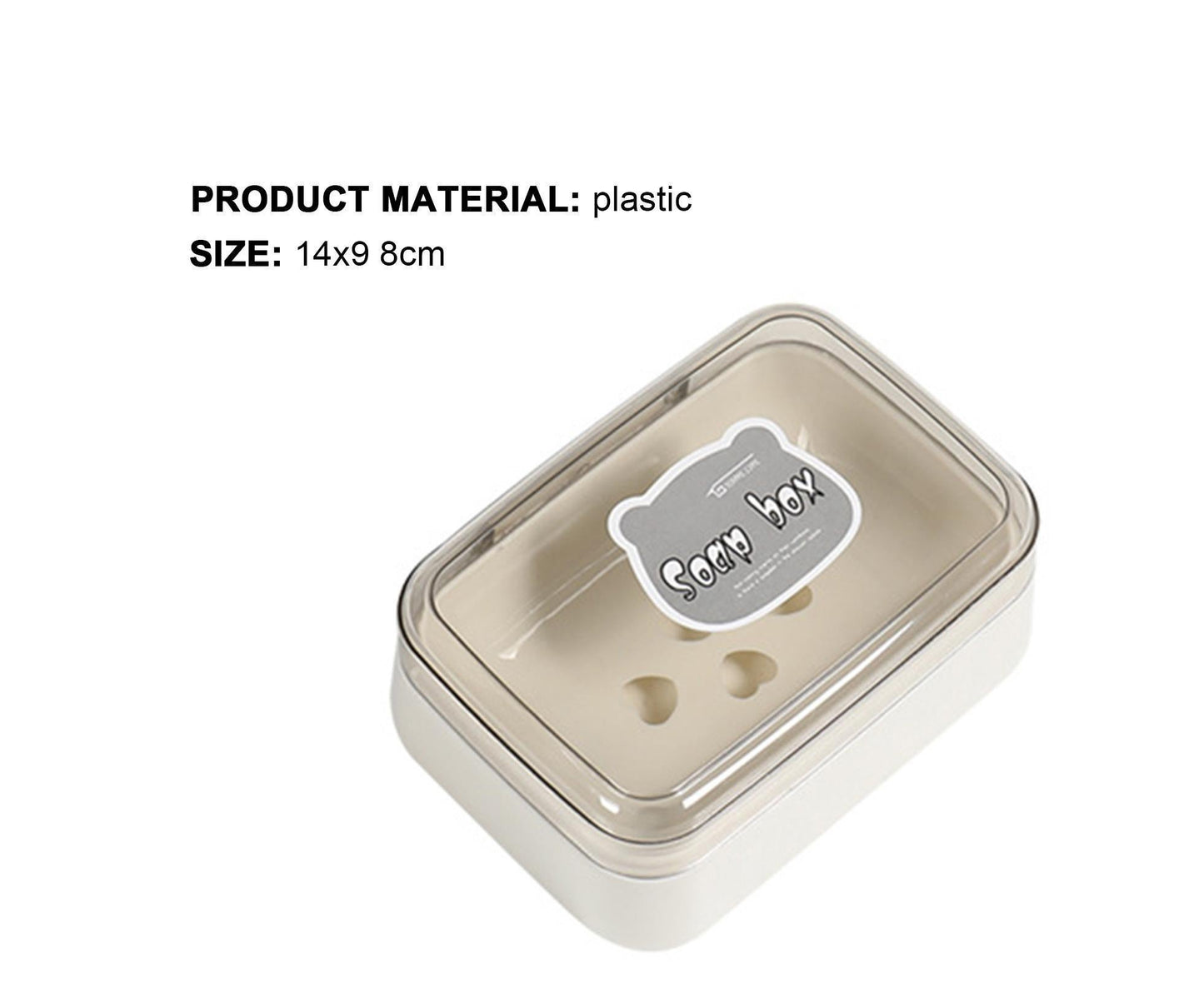 Soap Box Lidded Dust-proof Plastic Washing Room Draining Soap Case Washroom Supplies -White