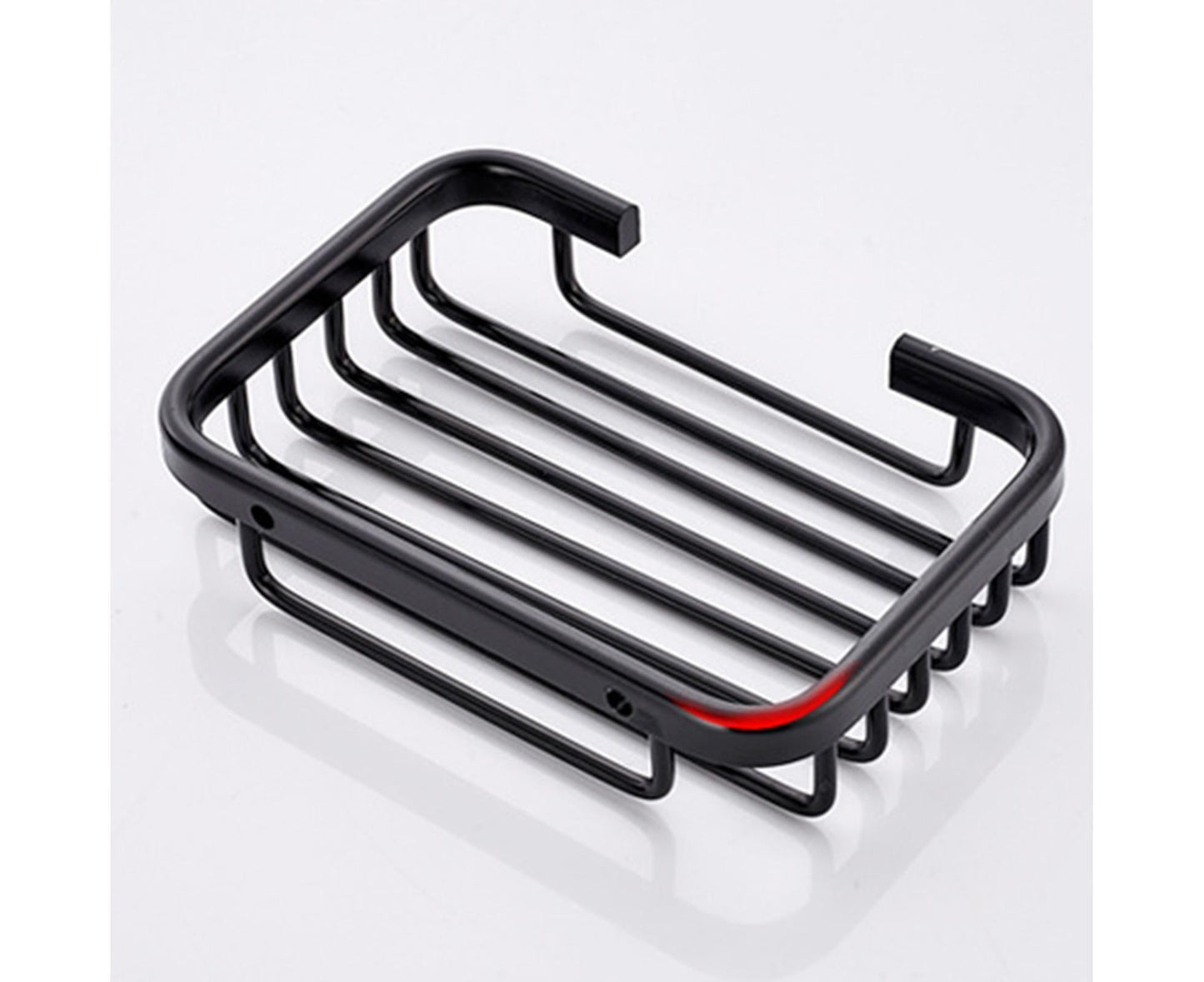 Soap Dish Self-draining Easy Installation Space Aluminum Simple Reused Soap Box for Shower-Black