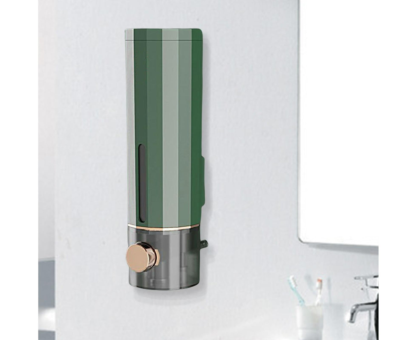 Soap Dispenser Wall Mounted Punch-free Visible Window Press Type Large Capacity Shampoo Conditioner Shower Gel Container for Bathroom
