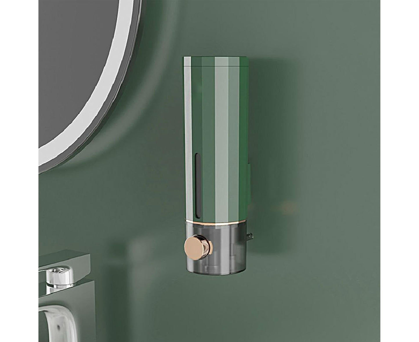 Soap Dispenser Wall Mounted Punch-free Visible Window Press Type Large Capacity Shampoo Conditioner Shower Gel Container for Bathroom