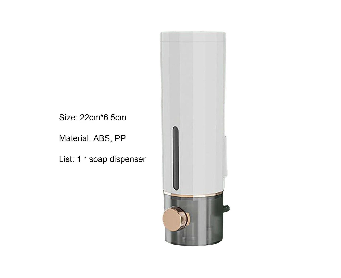 Soap Dispenser Wall Mounted Punch-free Visible Window Press Type Large Capacity Shampoo Conditioner Shower Gel Container for Bathroom-White